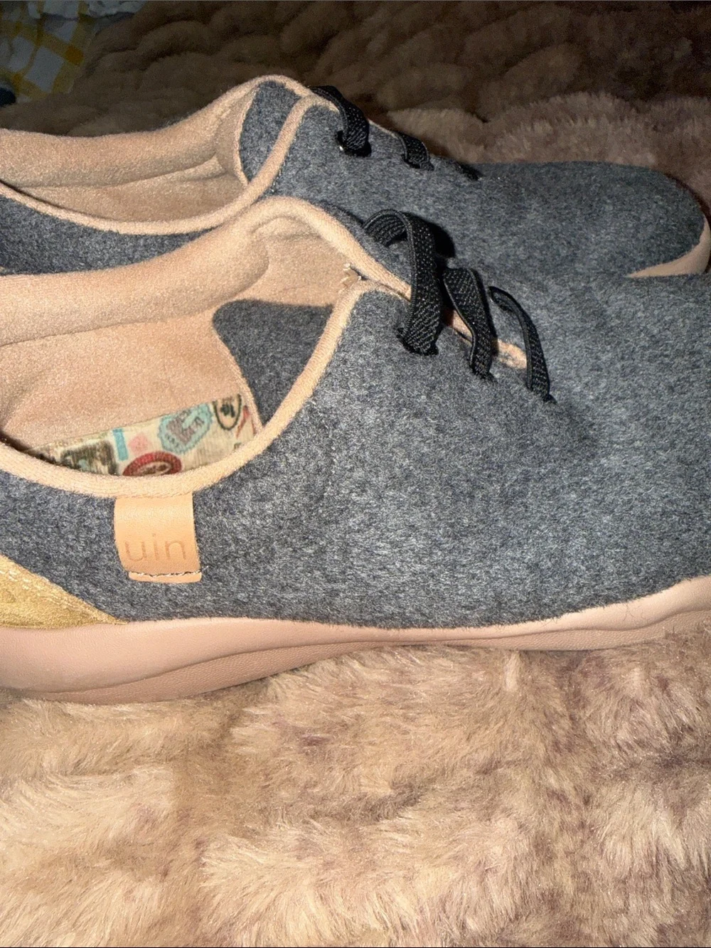 UIN Women's Walking Shoes Casual Loafers Comfort Sneaker (Grey), sz 8